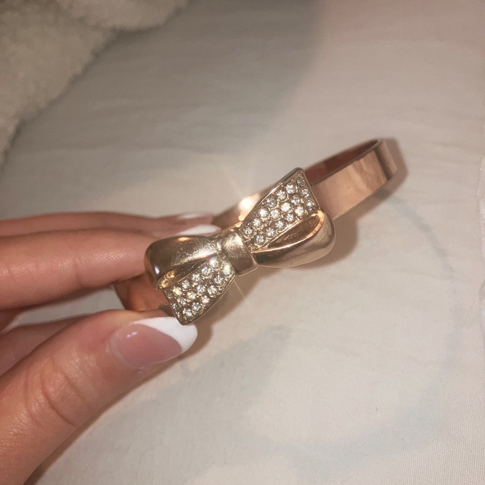 Rosegold Rhinestone Bow Bracelet
